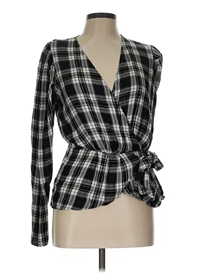 Pre-owned Express Long Sleeve Blouse In Black