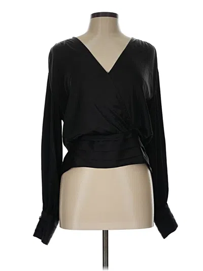 Pre-owned Express Long Sleeve Blouse In Black