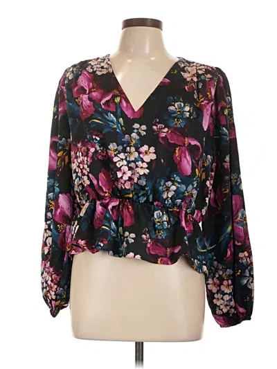 Pre-owned Express Long Sleeve Blouse In Black