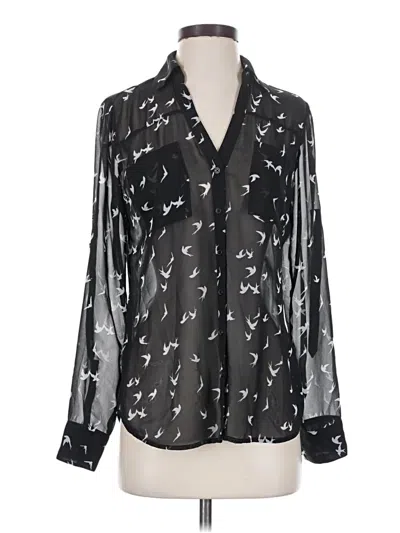 Pre-owned Express Long Sleeve Blouse In Black