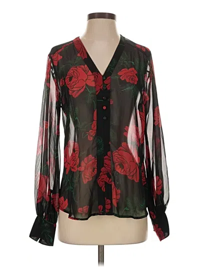Pre-owned Express Long Sleeve Blouse In Black