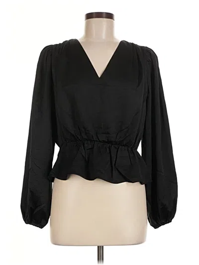 Pre-owned Express Long Sleeve Blouse In Black
