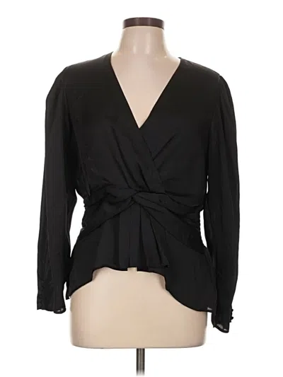Pre-owned Express Long Sleeve Blouse In Black