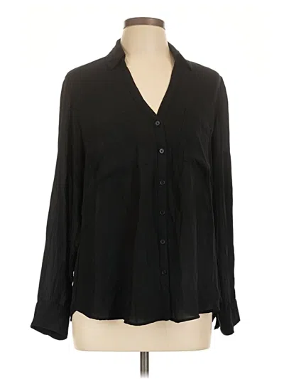 Pre-owned Express Long Sleeve Blouse In Black