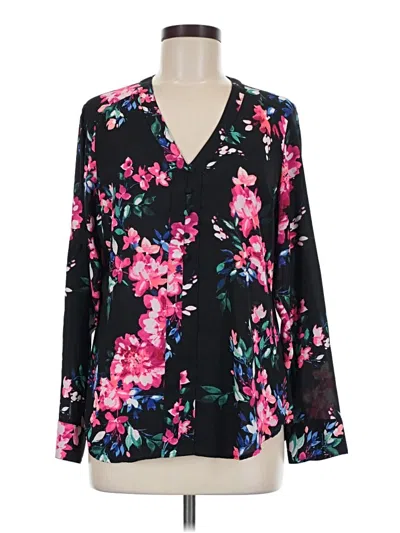 Pre-owned Express Long Sleeve Blouse In Black