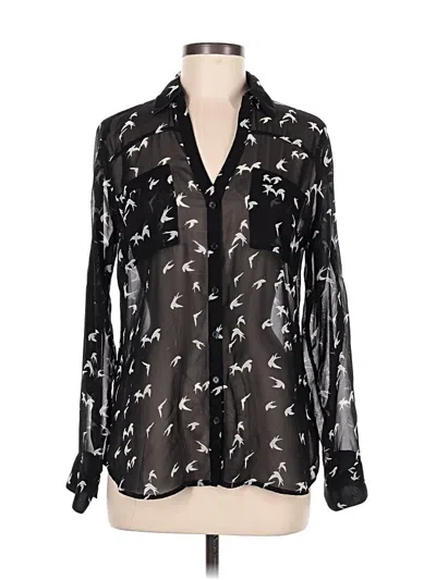Pre-owned Express Long Sleeve Blouse In Black
