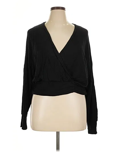 Pre-owned Express Long Sleeve Blouse In Black