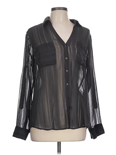 Pre-owned Express Long Sleeve Blouse In Black
