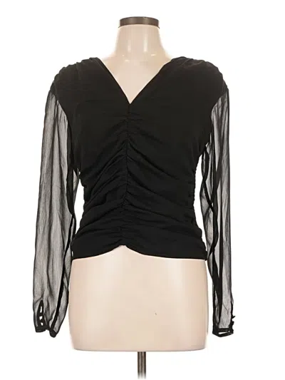 Pre-owned Express Long Sleeve Blouse In Black