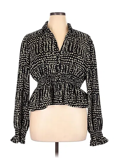 Pre-owned Express Long Sleeve Blouse In Black