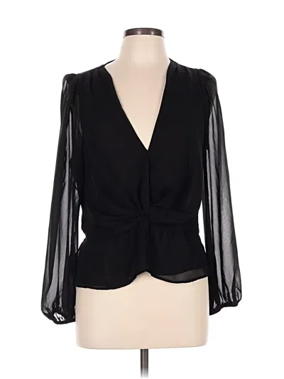 Pre-owned Express Long Sleeve Blouse In Black