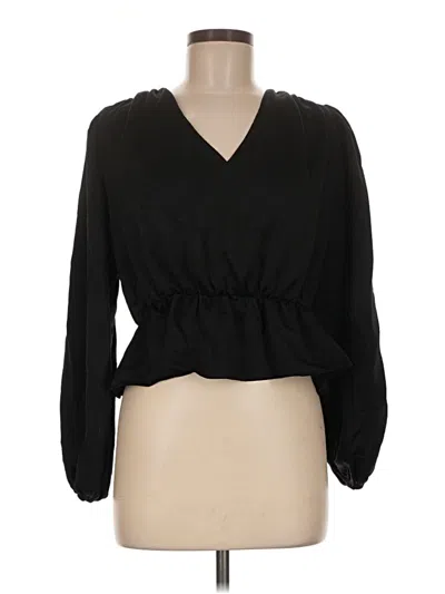 Pre-owned Express Long Sleeve Blouse In Black