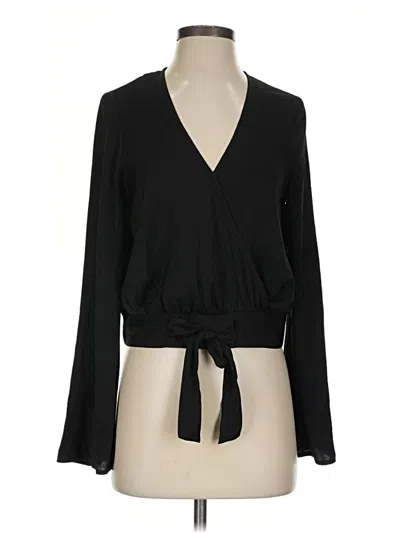 Pre-owned Express Long Sleeve Blouse In Black