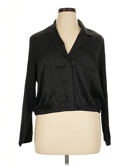Pre-owned Express Long Sleeve Blouse In Black