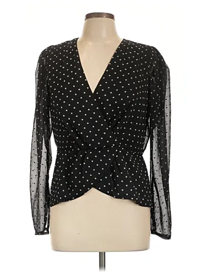 Pre-owned Express Long Sleeve Blouse In Black