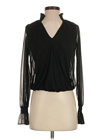 Pre-owned Express Long Sleeve Blouse In Black
