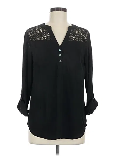 Pre-owned Express Long Sleeve Blouse In Black