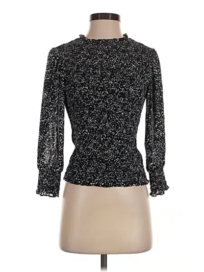 Pre-owned Express Long Sleeve Blouse In Black