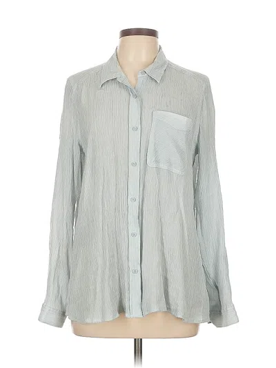 Pre-owned Express Long Sleeve Blouse In Blue