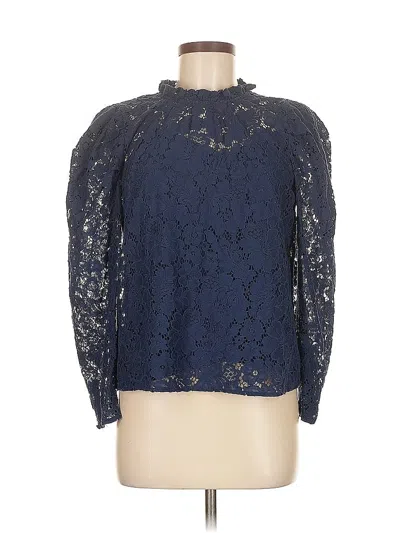 Pre-owned Express Long Sleeve Blouse In Blue