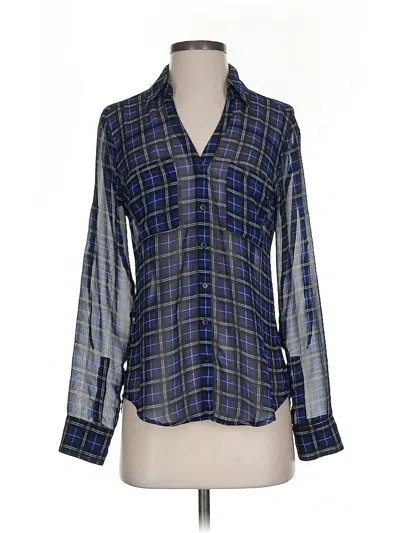 Pre-owned Express Long Sleeve Blouse In Blue