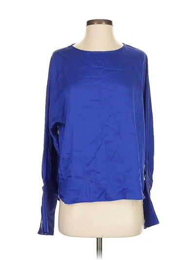 Pre-owned Express Long Sleeve Blouse In Blue