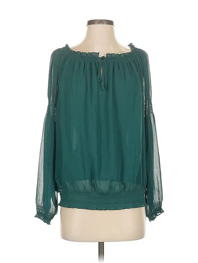 Pre-owned Express Long Sleeve Blouse In Blue