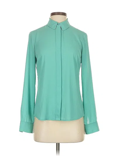 Pre-owned Express Long Sleeve Blouse In Blue