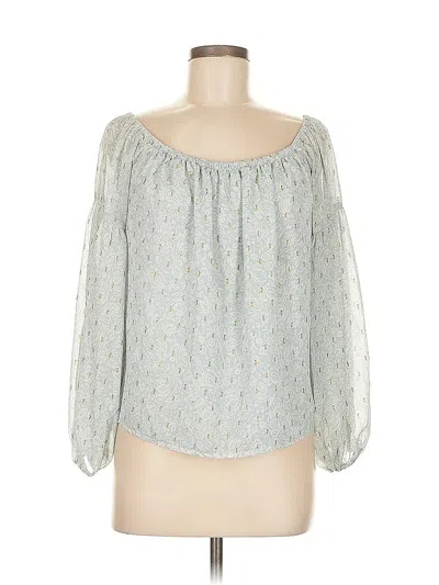 Pre-owned Express Long Sleeve Blouse In Blue