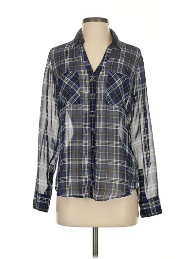 Pre-owned Express Long Sleeve Blouse In Blue