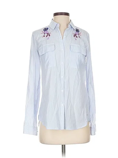 Pre-owned Express Long Sleeve Blouse In Blue