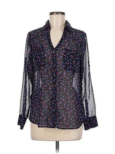 Pre-owned Express Long Sleeve Blouse In Blue