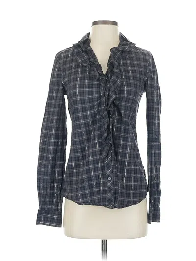 Pre-owned Express Long Sleeve Blouse In Blue