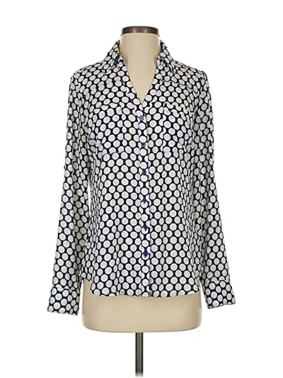 Pre-owned Express Long Sleeve Blouse In Blue