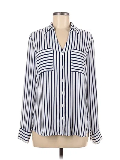 Pre-owned Express Long Sleeve Blouse In Blue