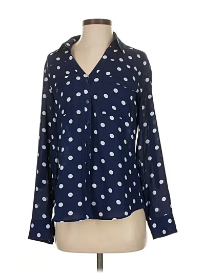 Pre-owned Express Long Sleeve Blouse In Blue
