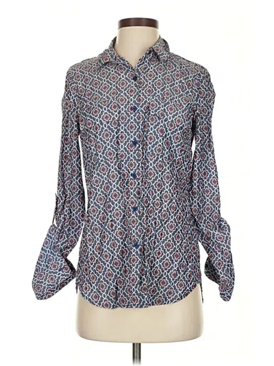 Pre-owned Express Long Sleeve Blouse In Blue