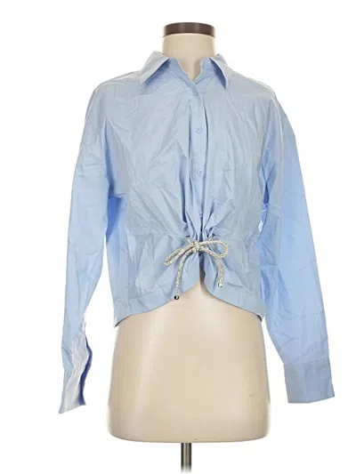 Pre-owned Express Long Sleeve Blouse In Blue