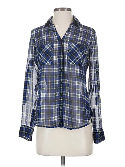 Pre-owned Express Long Sleeve Blouse In Blue