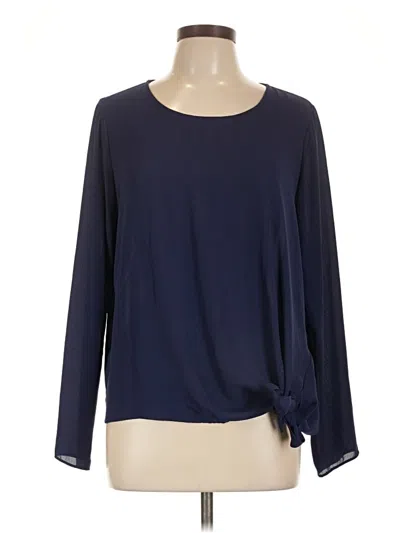 Pre-owned Express Long Sleeve Blouse In Blue