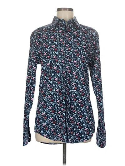 Pre-owned Express Long Sleeve Blouse In Blue
