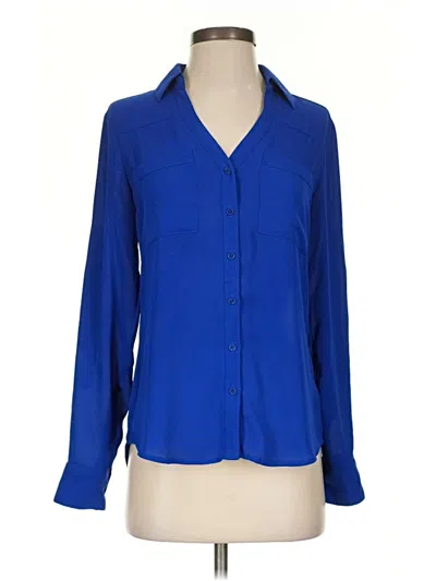 Pre-owned Express Long Sleeve Blouse In Blue