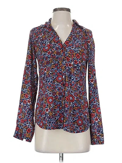 Pre-owned Express Long Sleeve Blouse In Blue