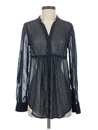 Pre-owned Express Long Sleeve Blouse In Blue