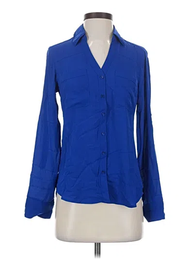 Express Long Sleeve Blouse In Blue