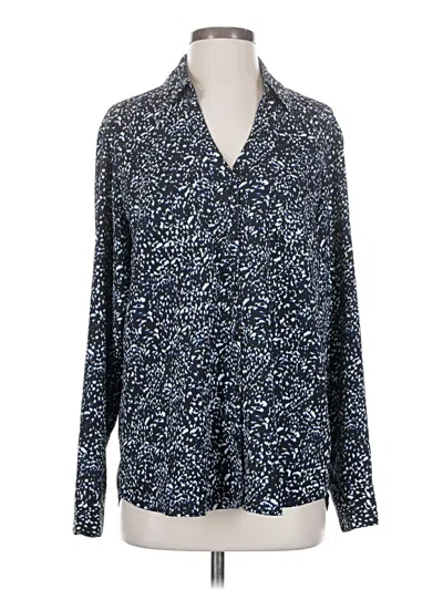 Pre-owned Express Long Sleeve Blouse In Blue