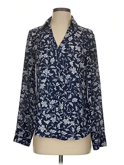 Pre-owned Express Long Sleeve Blouse In Blue
