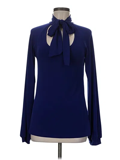 Pre-owned Express Long Sleeve Blouse In Blue
