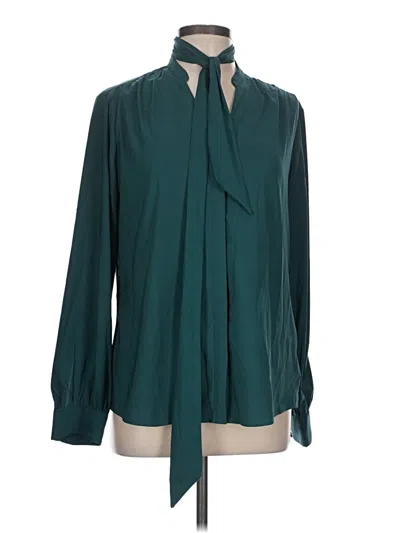 Pre-owned Express Long Sleeve Blouse In Blue
