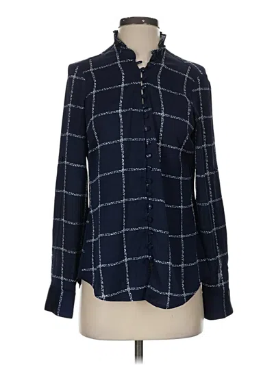 Pre-owned Express Long Sleeve Blouse In Blue